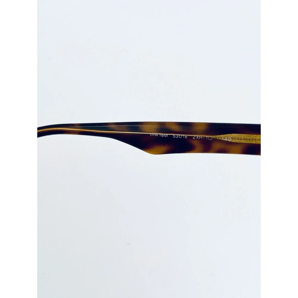 Prada Black Brown Tortoise Rectangular Glasses Italy VPR 16M 53 16 140 ZXH-10
